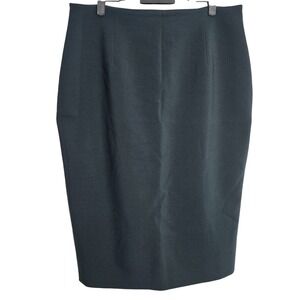 Judith Charles Wool Pencil Skirt Dark Green Knee Length Business Casual Size 12‎